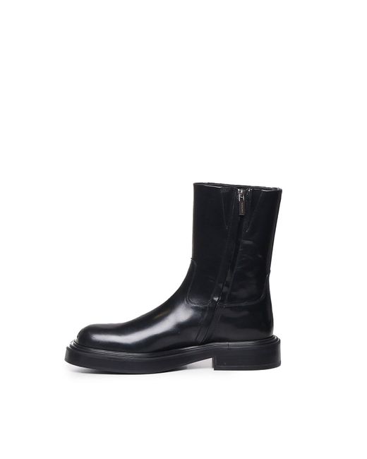 Ferragamo Blue Calfskin Boot for men
