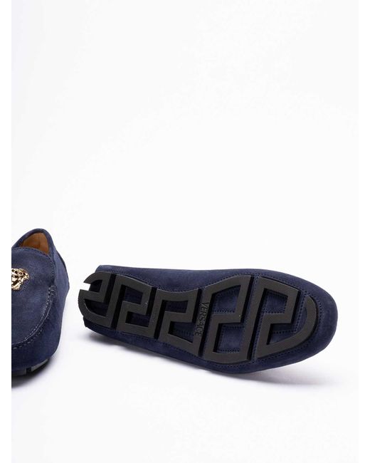 Versace Blue La Medusa Loafers for men