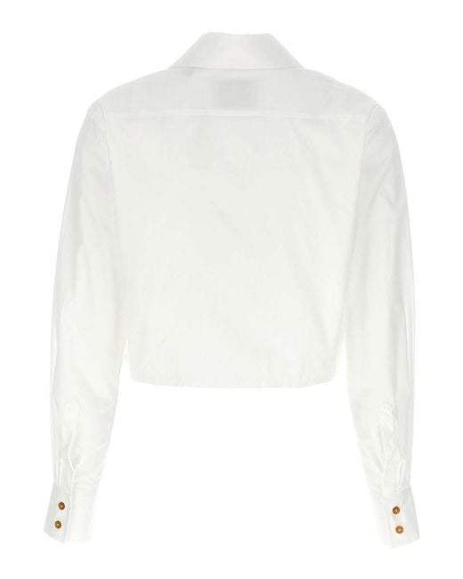 Vivienne Westwood White Cut Off Heart Cropped Shirt