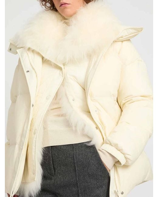 Yves Salomon Natural Ys Army Collection Mid-Length Down Jacket