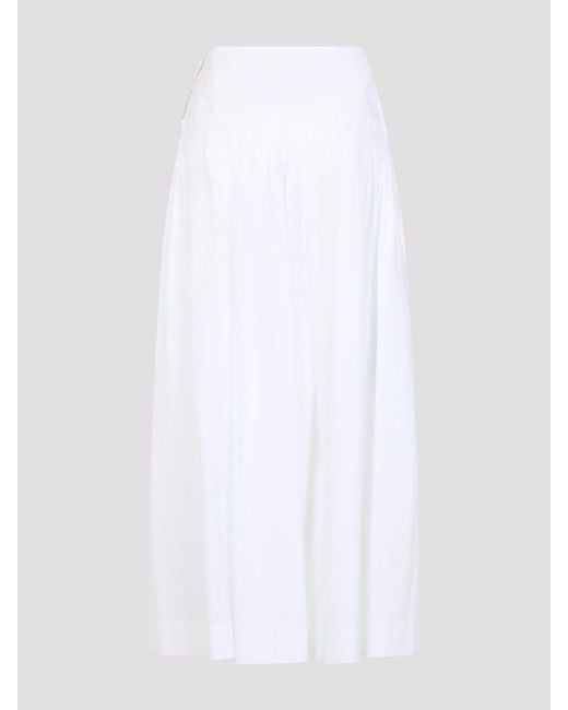 Lanvin White Basque Midi Skirt
