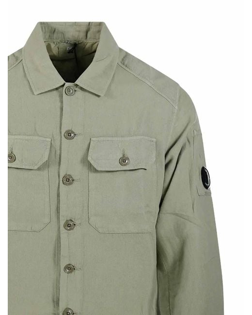 C P Company Green Long Sleeve Shirt for men
