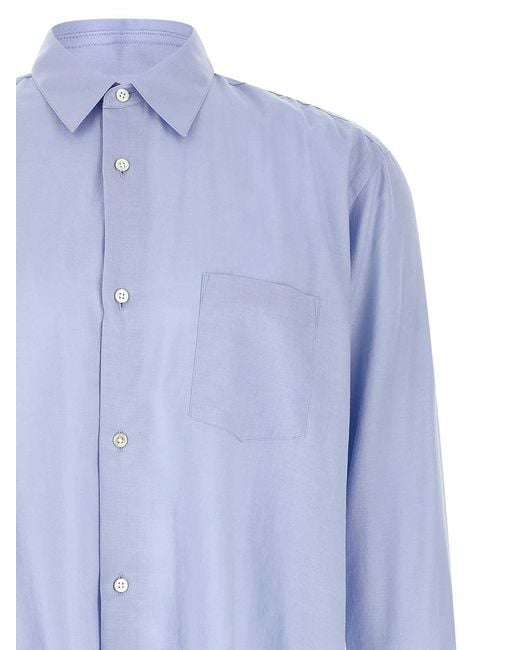 Ssstein Blue Cotton And Silk Shirt for men