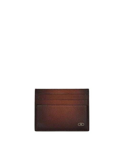 Ferragamo Brown Micro Hook Wallet for men