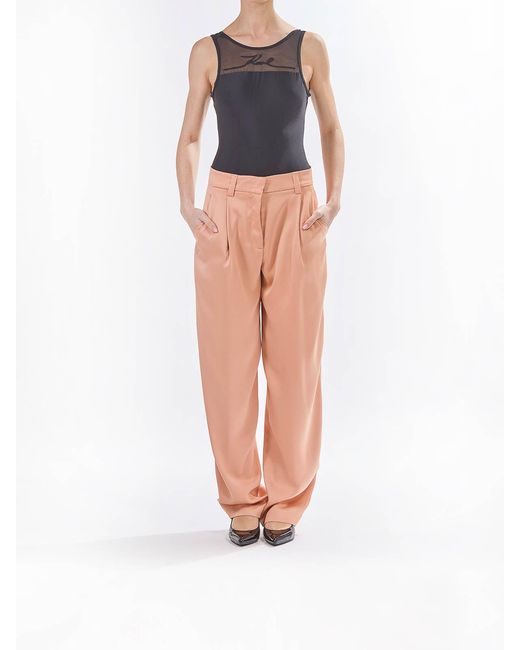Genny White Pantalone Envers Satin