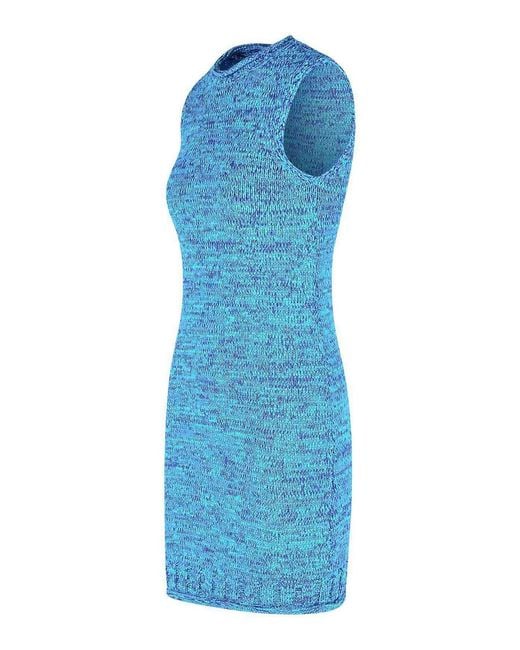 J.W. Anderson Blue Space Dye Cotton Blend Dress