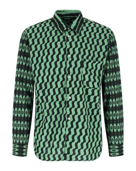 Comme Des Garcons Hommes Plus Green Button Shirt for men