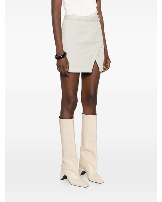 Vivienne Westwood White Rita Asymmetric Denim Skirt