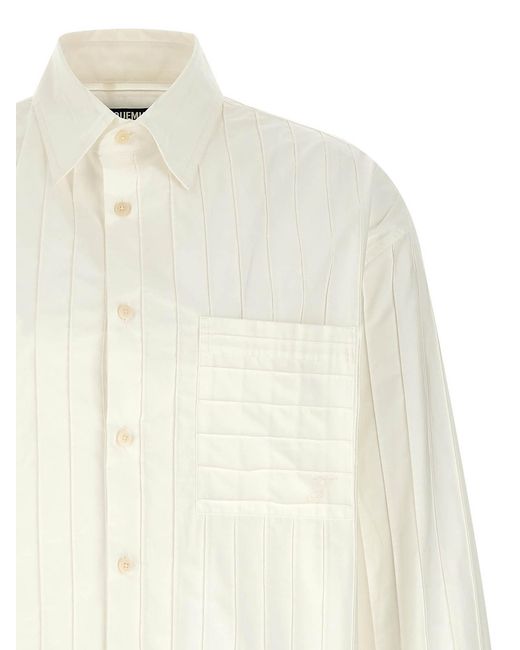 Jacquemus White La Chemise Camargue Shirt for men