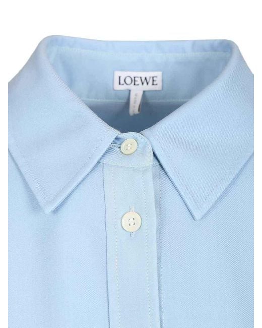 Loewe Blue Wool And Silk Shirt