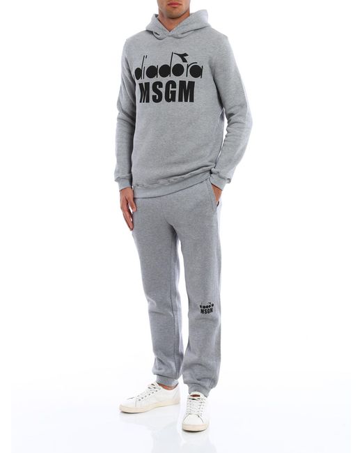 MSGM Gray Diadora Msgm Trousers for men
