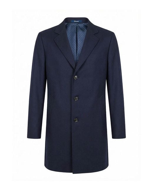 Drumohr Blue Single-Breasted Coat for men