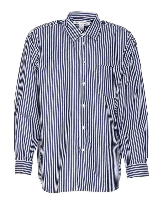 Comme des Garçons Blue And Shirt Striped Al Buttons for men