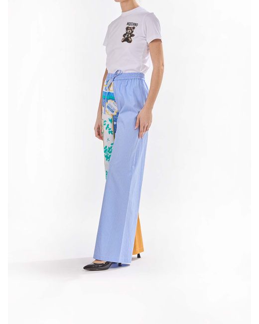 Moschino Blue Foulard Printing Trousers
