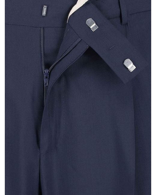PT Torino Blue Virgin Wool Trousers for men