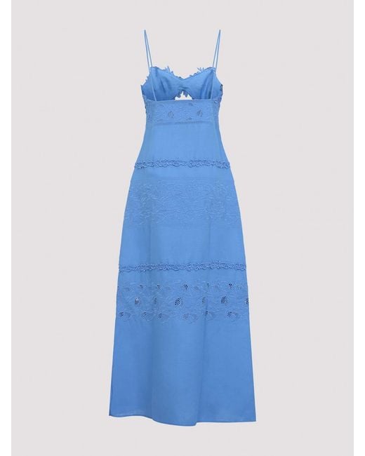 Ermanno Scervino Blue Sleeveless Midi Dress