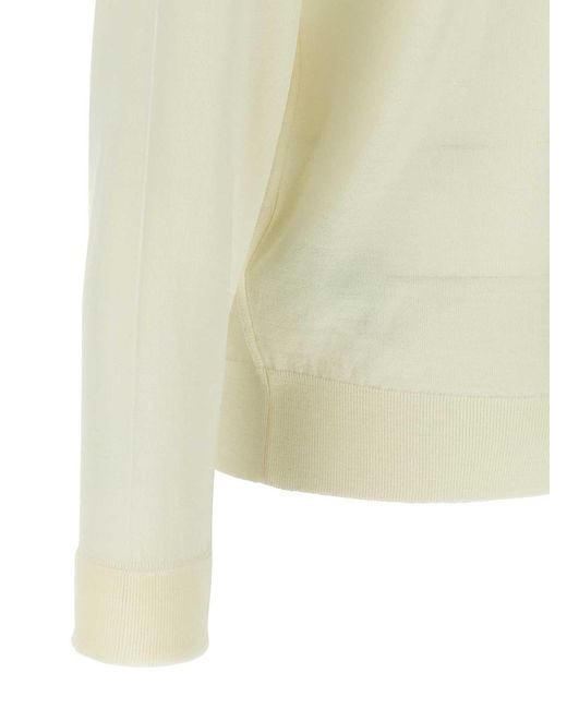 John Smedley White Richards Sweater for men