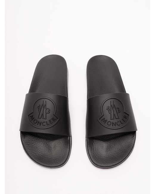 Moncler Black 'Basile' Slides Shoes for men