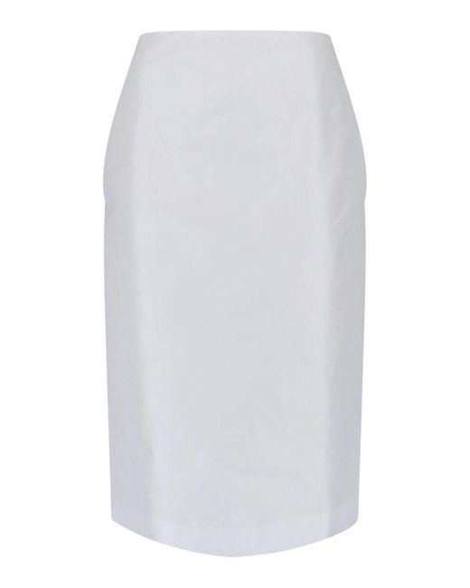 Jil Sander White Midi Skirt