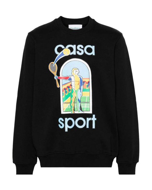 Casablancabrand Black Graphic Print Sweatshirt for men