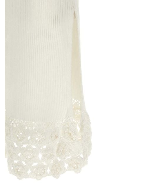 Ganni White Organic Cotton Long Dress