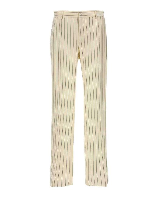 Dolce & Gabbana Natural Pinstripe Pants for men