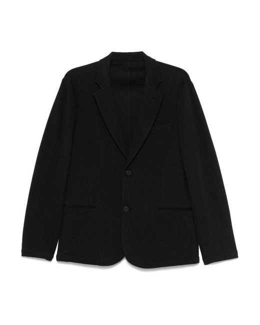 Emporio Armani Black Cotton Single-Breasted Jacket for men