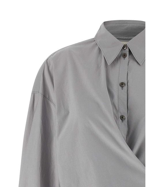 Lemaire Gray 'Straight Collar Twisted' Shirt