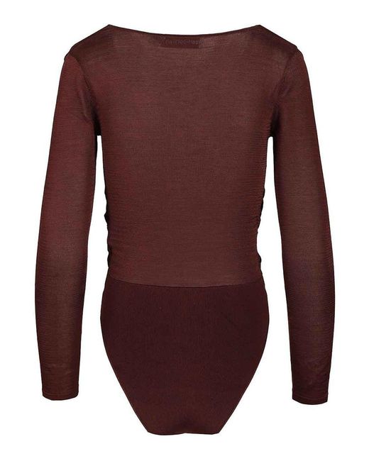 Self-Portrait Purple Knitted Bodysuit