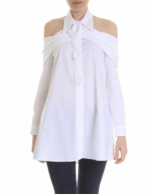 Vivetta White Savigliano Shirt With Rose Detail