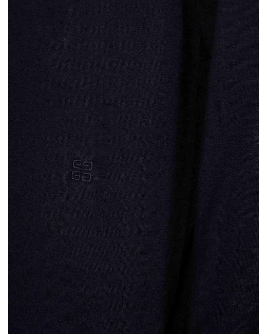 Givenchy Blue Midnight Cotton And Silk Knit Crewneck S for men