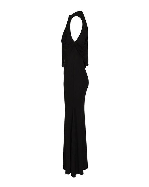 Self-Portrait Black Long One-Shoulder Dress