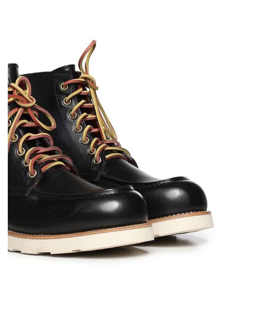 Giuliano Galiano Black Shark Leather Lace-Up Boots for men