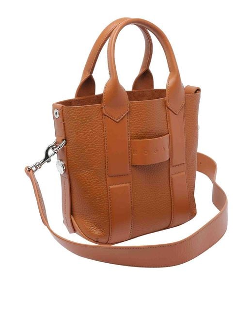 Hogan Brown Small Script Shopping Bag