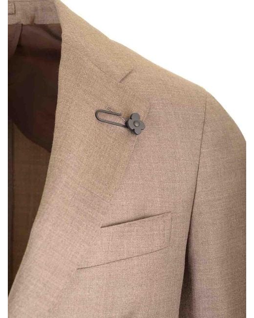 Lardini Brown Single Breasted Wool Suit for men