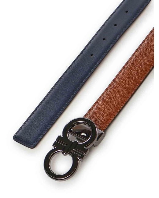 Ferragamo White Gancini Leather Belt for men