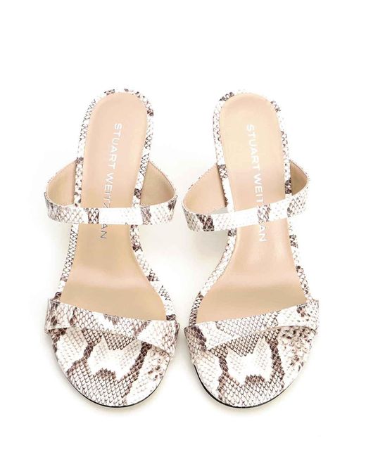 Stuart Weitzman White Slide Sandal For Nudists