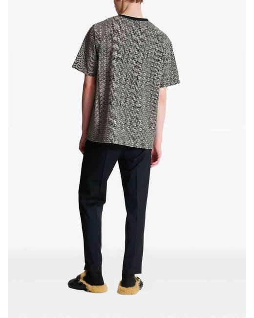 Balmain Gray T-Shirt With Monogram for men