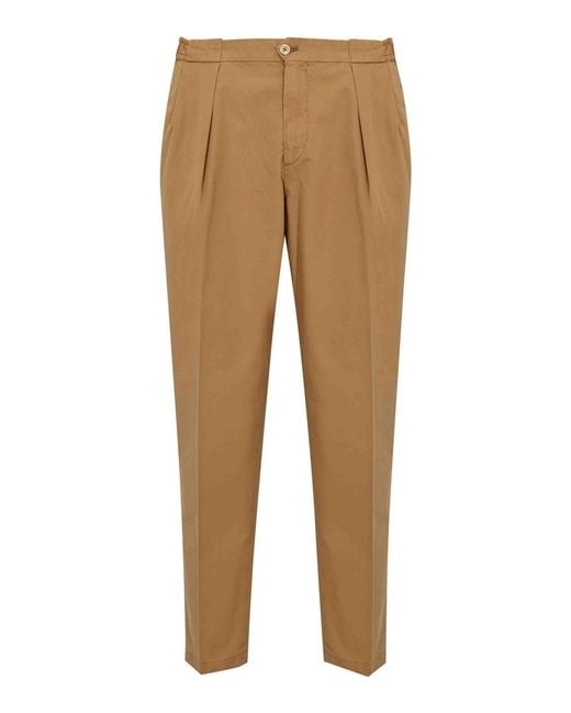 Briglia 1949 Natural Portobello Pleated Trousers for men