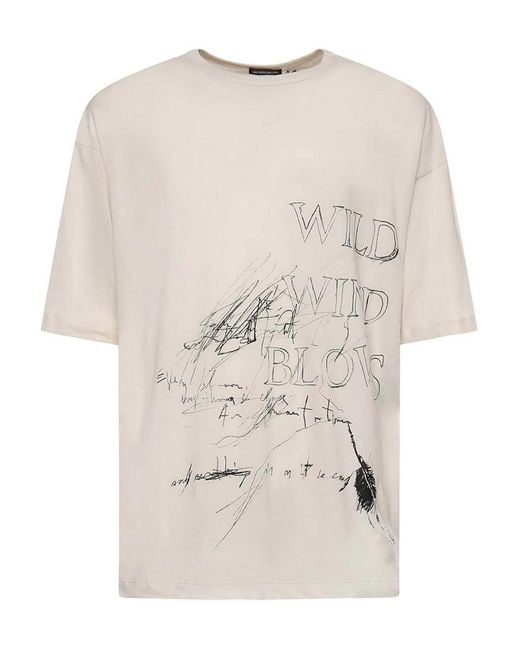 Ann Demeulemeester Natural Wild Wind Blows Cotton T-Shirt for men