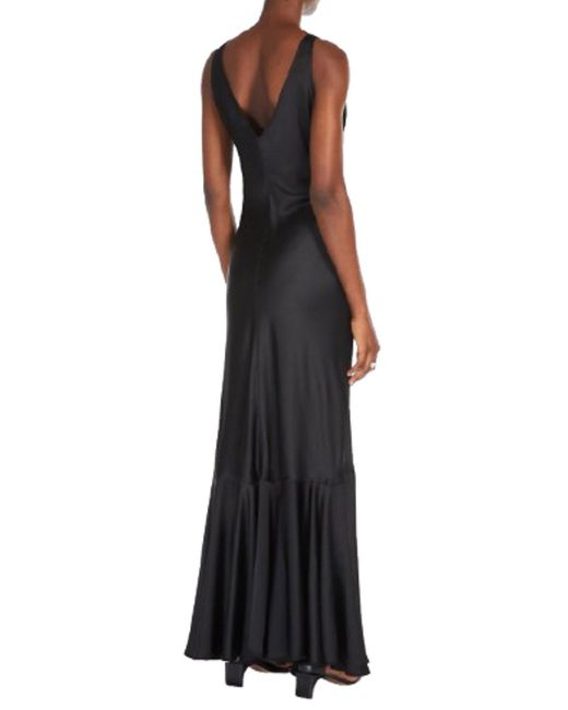 Sportmax Black Long Satin Dress Katia