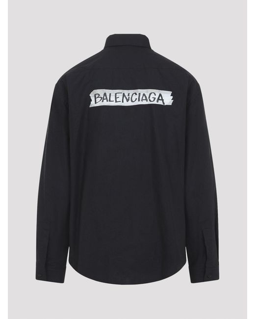 Balenciaga Blue Ls Large Fit Shirt for men