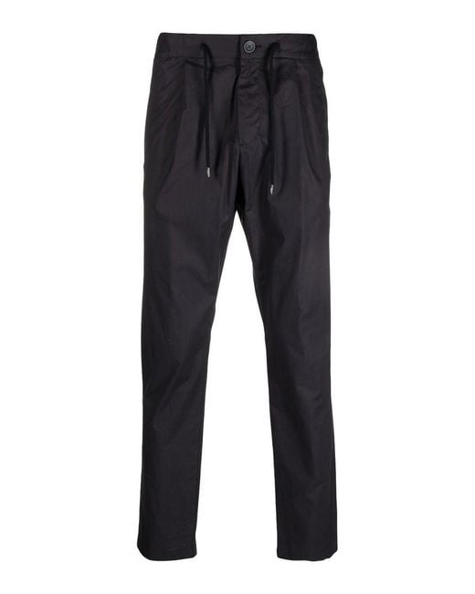 Herno Black Straight Trousers With Drawstring for men
