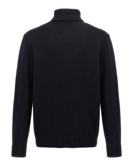 Zanone Blue Turtle-Neck Sweater for men
