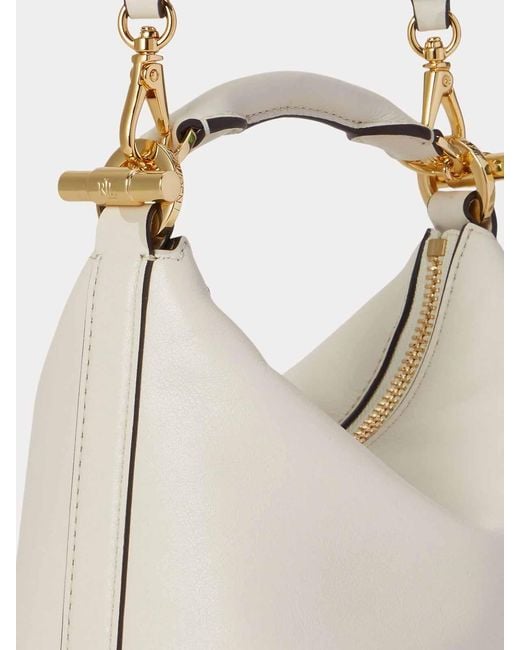 Ralph Lauren White Blke Mini Sh-Shoulder Bag-Small-Soft Nappa