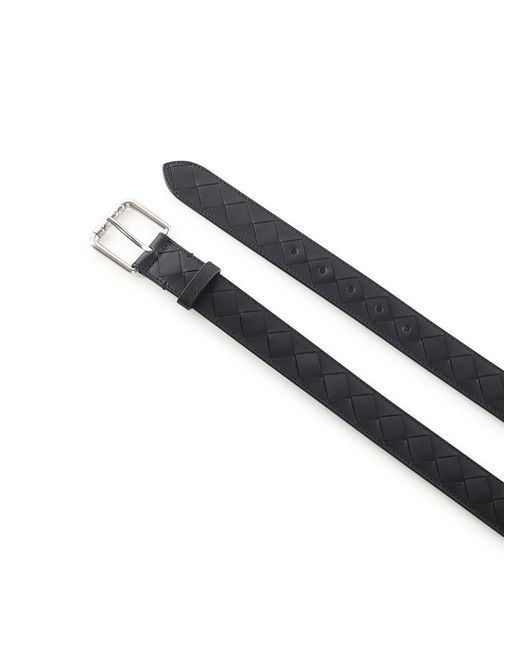 Bottega Veneta Black Intrecciato Belt for men