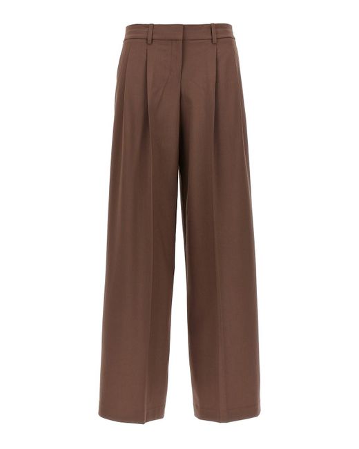 Theory Brown 'low Rise Pleated' Pants