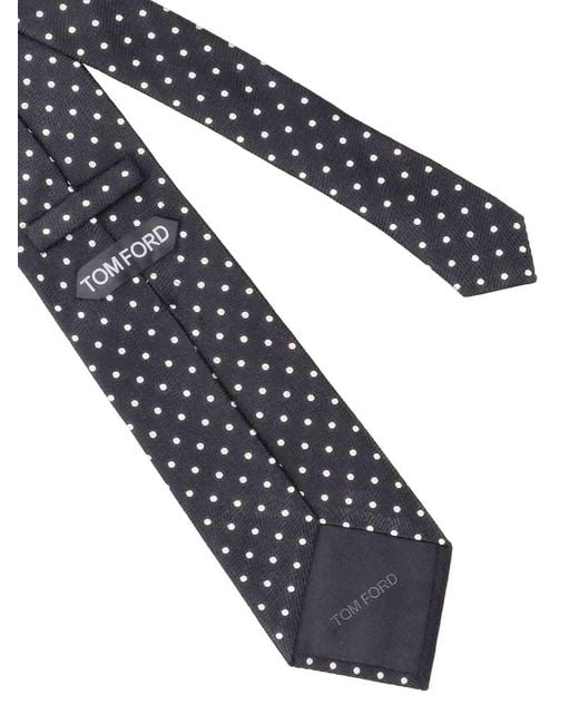 Tom Ford Black Polka Dot Silk Tie for men