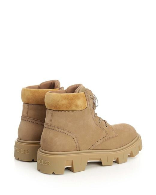 Moncler Natural Peak City Nubuck Ankle Boots for men