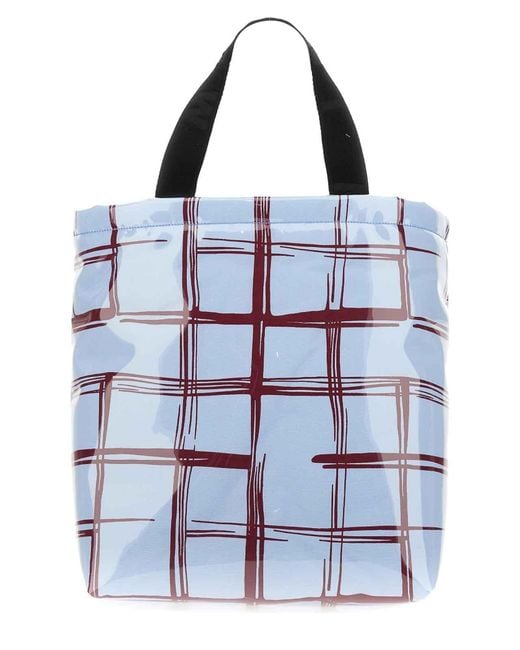 Marni White Coated Canvas Tote Bag for men